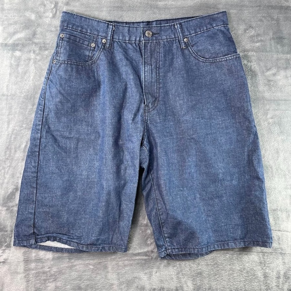 Levis 569 Shorts Mens Sz‎ 34 Blue Loose Jort Denim Faded Baggy Street Dark Wash
